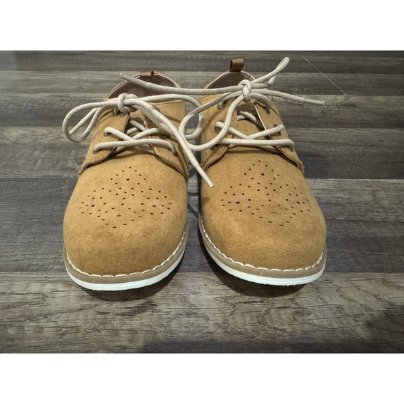Crazy‎ 8 Boys Dress Shoes Size 1 Brown Toddler Kids Faux Leather - Picture 7 of 11